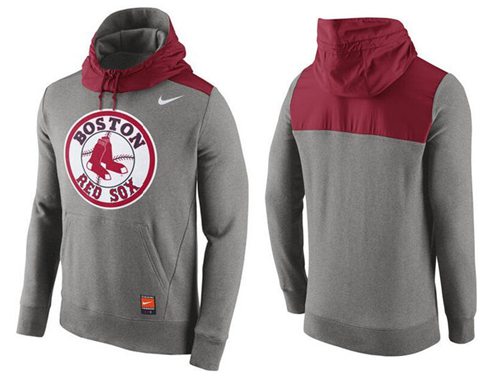 Men’s Boston Red Sox Nike Gray Cooperstown Collection Hybrid Pullover ...